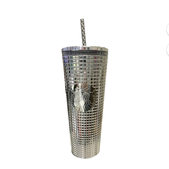 Starbucks Other - Starbucks 2023 Holiday Silver Disco Ball Mirror Grid 24 oz Venti Tumbler